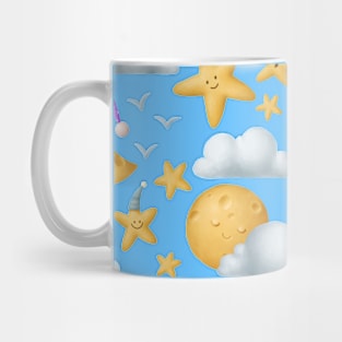 Sleeping pattern with cute stars and moons Mug